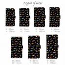 【手帳型】【釣りざんまい】ルアーコレクション_カラフルブラック