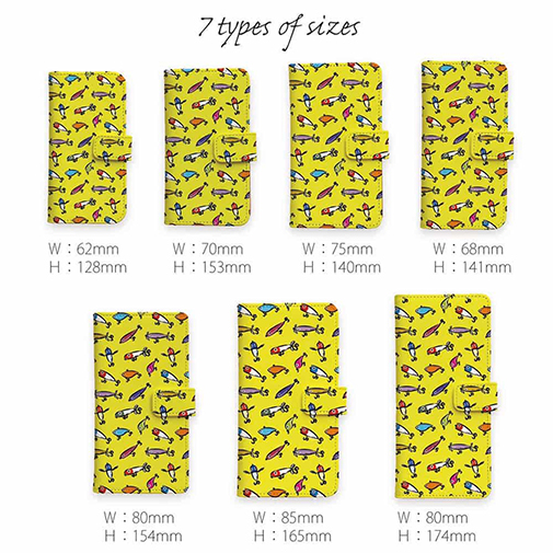 【手帳型】【釣りざんまい】ルアーコレクション_カラフルイエロー