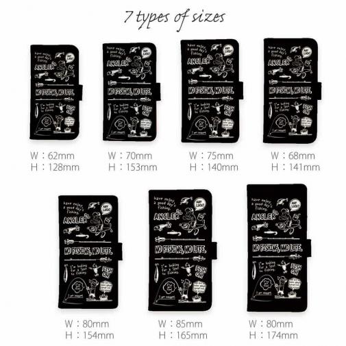 【手帳型】【釣りざんまい】釣りに行きませんか?_ブラック