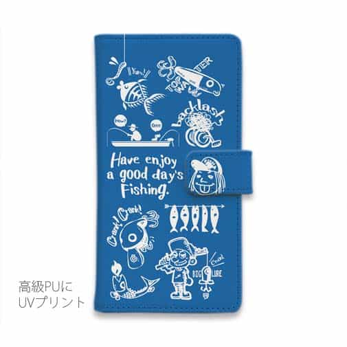 【手帳型】【釣りざんまい】魚釣りに出かけよう!_ブルー