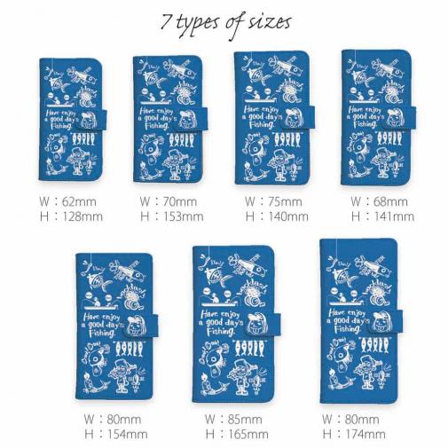 【手帳型】【釣りざんまい】魚釣りに出かけよう!_ブルー