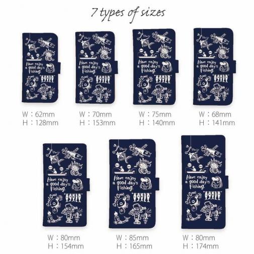 【手帳型】【釣りざんまい】魚釣りに出かけよう!_ネイビー