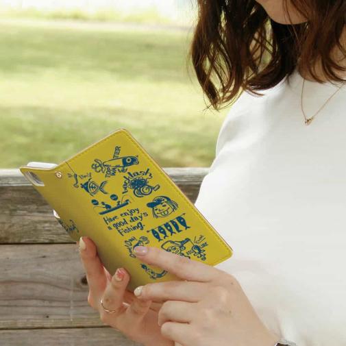 【手帳型】【釣りざんまい】魚釣りに出かけよう!_イエロー