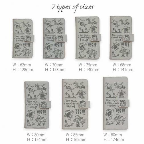 【手帳型】【釣りざんまい】魚釣りに出かけよう!_グレー