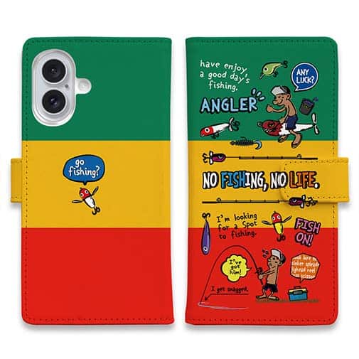 【手帳型】【釣りざんまい】釣りに行きませんか?_カラフルラスタカラー