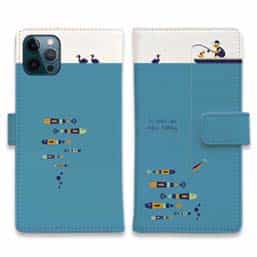 【手帳型】【釣りざんまい】のんびりと釣りを楽しむ