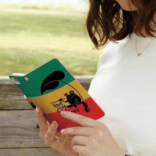 【手帳型】【釣りざんまい】カエルが釣りをするでケロ_カラフルラスタカラー