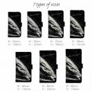 【手帳型】鰤(ブリ)　墨絵風　黒