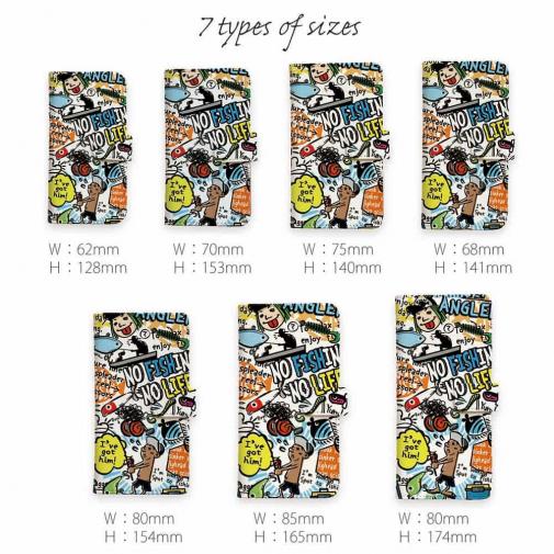 【手帳型】【釣りざんまい】爆釣アーティスティック_ホワイト