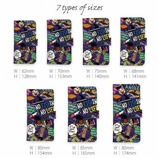 【手帳型】【釣りざんまい】爆釣アーティスティック_インディゴ