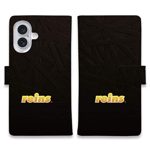 【手帳型】【reins】ブラック&ロゴ