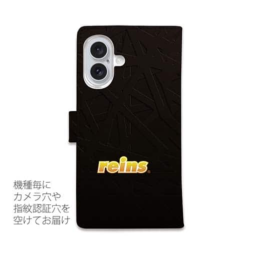 【手帳型】【reins】ブラック&ロゴ