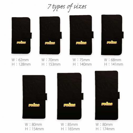 【手帳型】【reins】ブラック&ロゴ