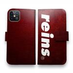 【手帳型】【reins】レッド&ロゴ