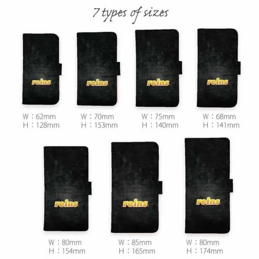 【手帳型】【reins】ブラックウォール&ロゴ