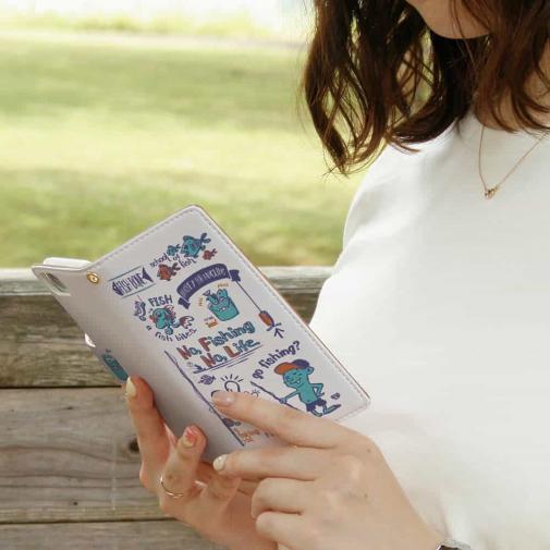 【手帳型】【釣りざんまい】釣りが好きなんです_レトロ