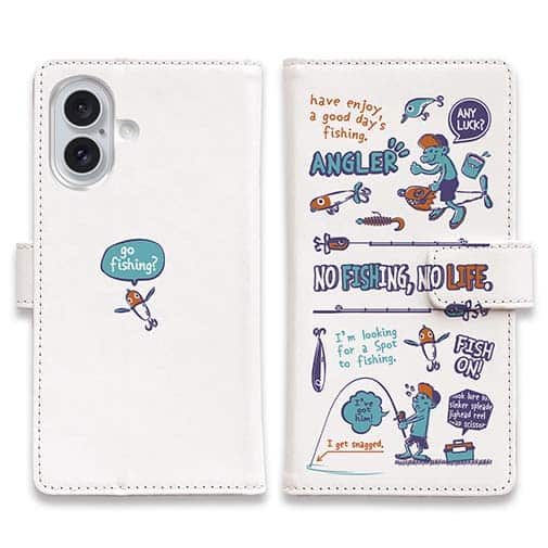 【手帳型】【釣りざんまい】釣りに行きませんか?_レトロブルー