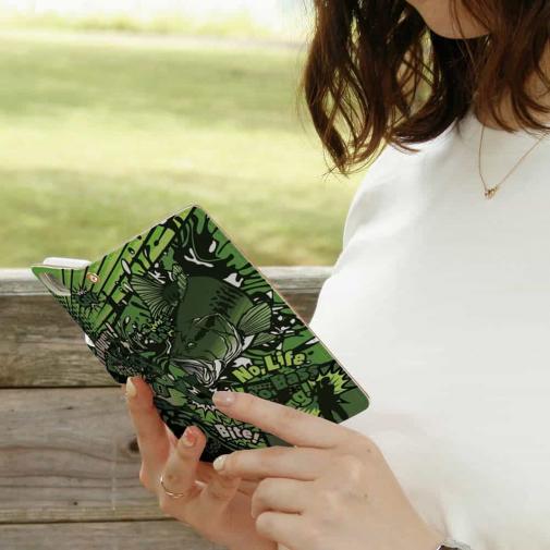 【手帳型】【FISH MAN】エキサイティングバイト! マッドグリーン