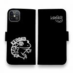 【手帳型】【佐藤ケロ子】KEROKOサイン入りスマホカバー ブラック