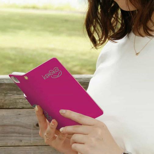 【手帳型】【佐藤ケロ子】KEROKOサイン入りスマホカバー レッド