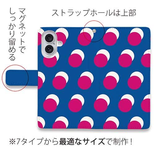 マゼンタ＆ブルーのドット