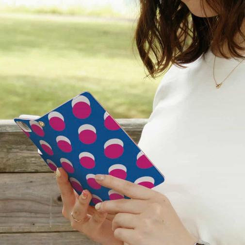 マゼンタ＆ブルーのドット