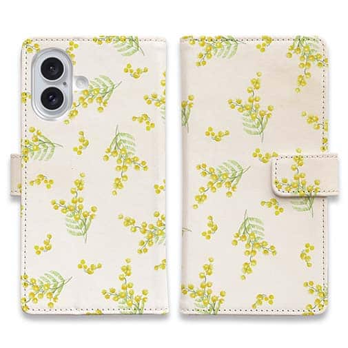 【手帳型】ミモザ（ホワイト）