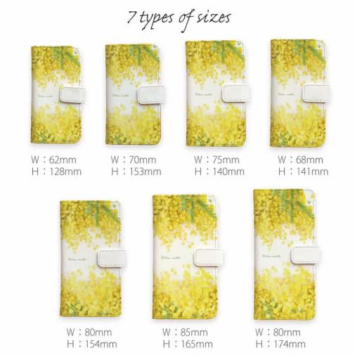 【手帳型】ミモザのウォーターカラー