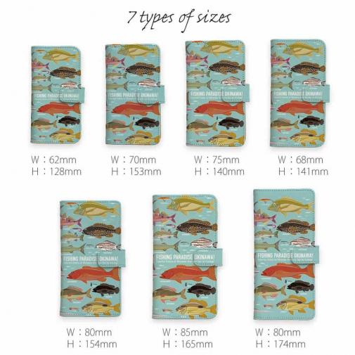 【手帳型】【FISH MAN】FISHING PARADAISE OKINAWA! ブルー