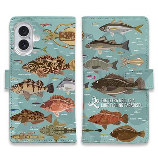 【手帳型】【FISH MAN】テトラ帯は釣り天国! ブルー