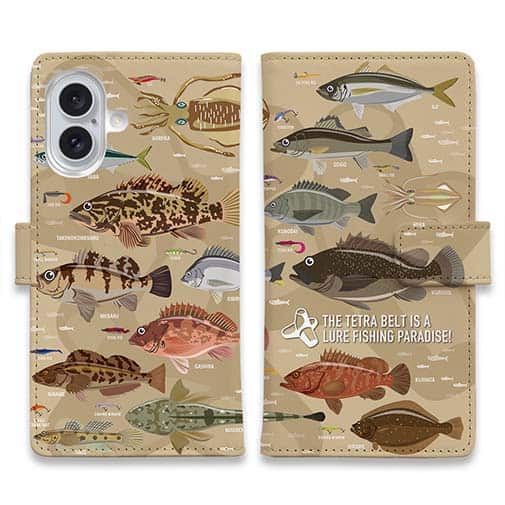 【手帳型】【FISH MAN】テトラ帯は釣り天国! ブラウン