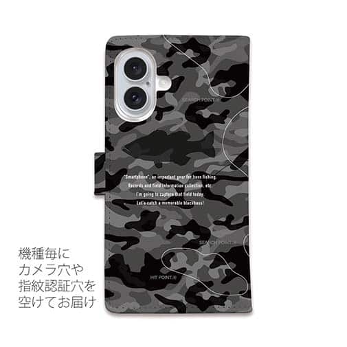 【手帳型】【FISH MAN】IBG バスフィッシングに大事な装備　グレー