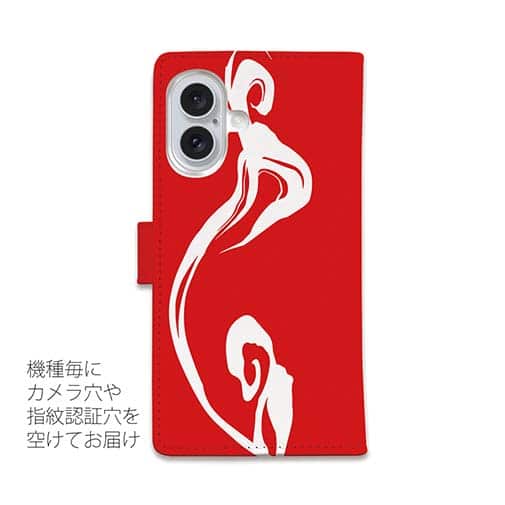 【手帳型】鬼掛　般若バージョン・レッド