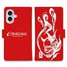 【手帳型】鬼掛　鬼火般若バージョン・レッド