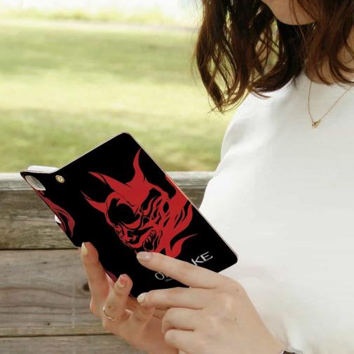 【手帳型】鬼掛　般若バージョン・ブラック