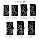 【手帳型】鬼掛　鬼火般若バージョン・ブラック＆シルバー