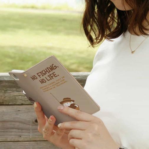 【手帳型】【釣りざんまい】釣りに行きたい少年_亜麻色