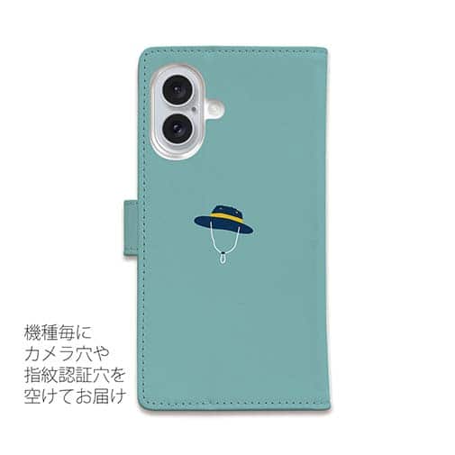 【手帳型】【釣りざんまい】釣りを楽しむ少年_ミント