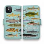 【手帳型】【FISH MAN】フィッシングパラダイス「フレッシュウォーター編」ブルー