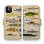 【手帳型】【FISH MAN】フィッシングパラダイス「フレッシュウォーター編」ブラウン