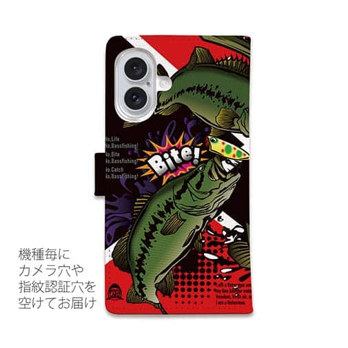 【手帳型】【FISH MAN】エキサイティングバスフィッシング　マゼンタ