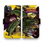 【手帳型】【FISH MAN】エキサイティングバスフィッシング　イエロー