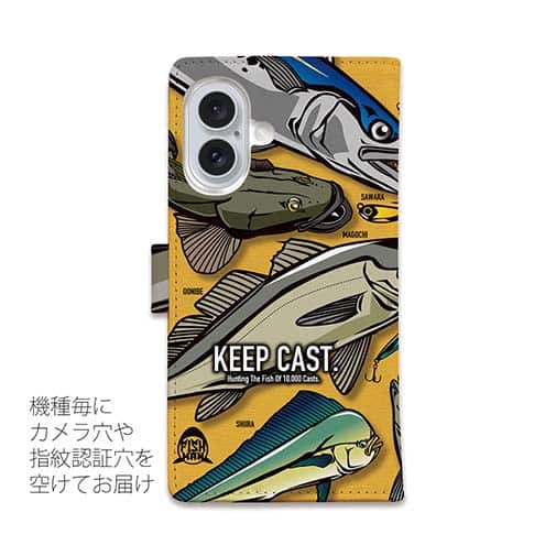 【手帳型】【FISH MAN】SURF FISHING Color! オレンジ