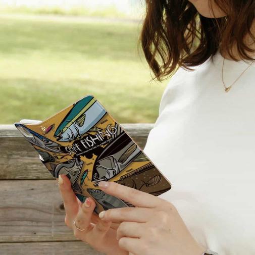 【手帳型】【FISH MAN】SURF FISHING Color! オレンジ