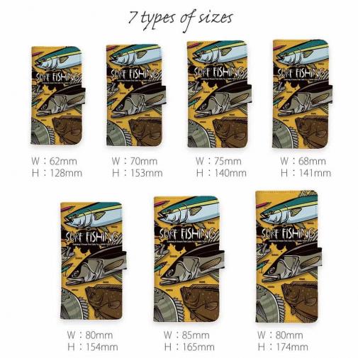 【手帳型】【FISH MAN】SURF FISHING Color! オレンジ