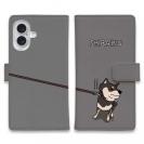 【手帳型】イヤイヤ柴犬【黒柴】(wakat)