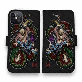 【彫姫】【手帳型】花和尚の蛇退治　和彫りデザイン