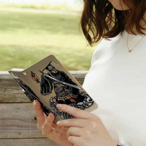 【彫姫】【手帳型】秦の始皇帝　和彫りデザイン