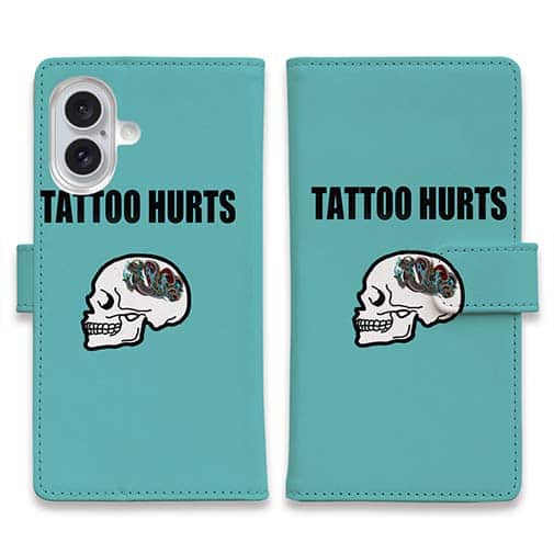 【彫姫】【手帳型】TATTOO HURTS ドクロ