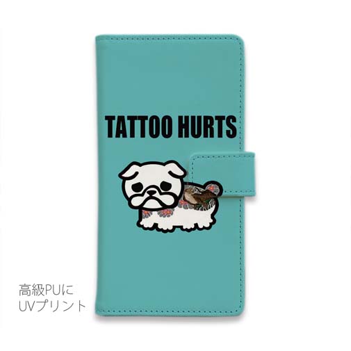 【彫姫】【手帳型】TATTOO HURTS 犬